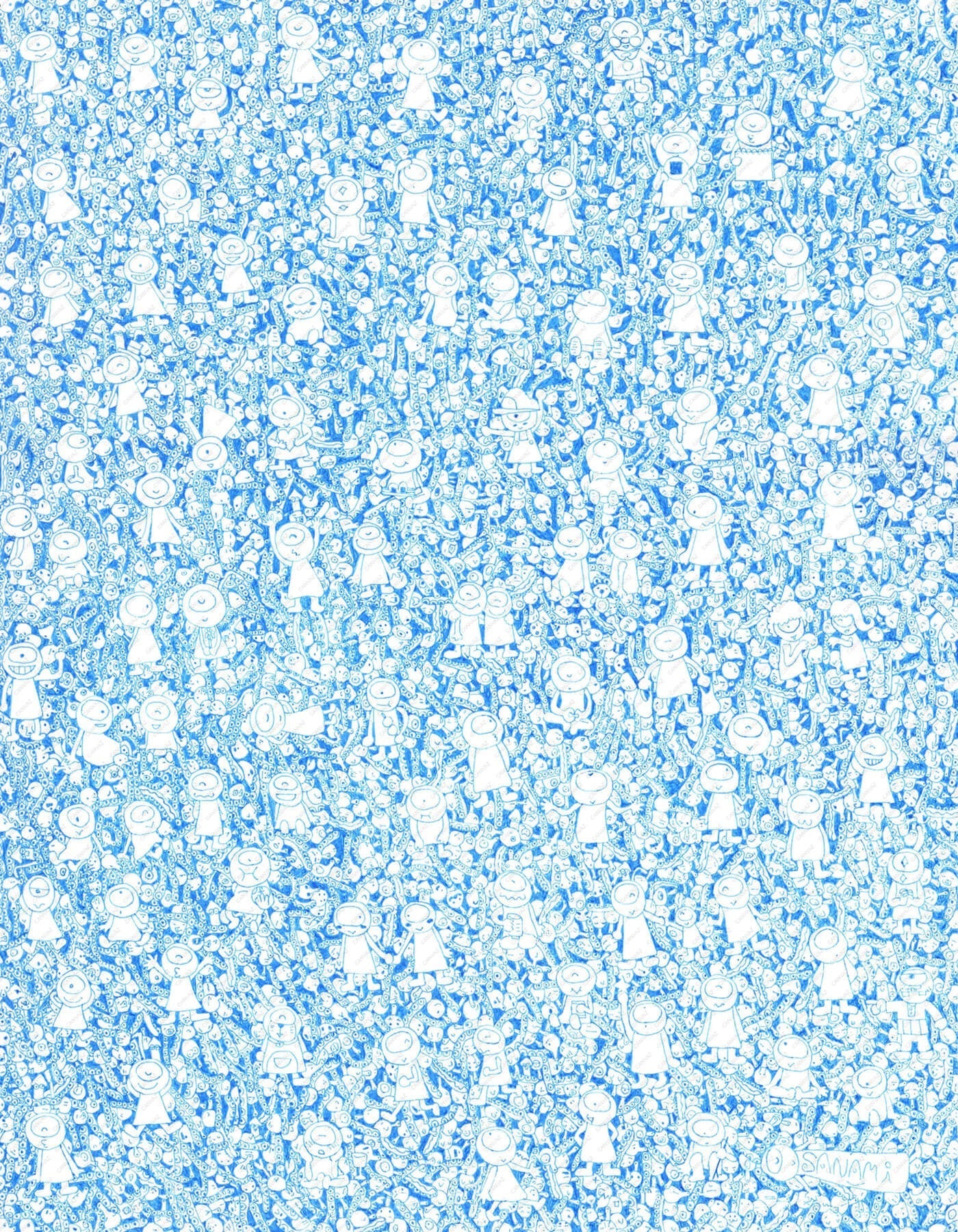 展示用絵画：微生物の中の宇宙 [作者:SANAMI]