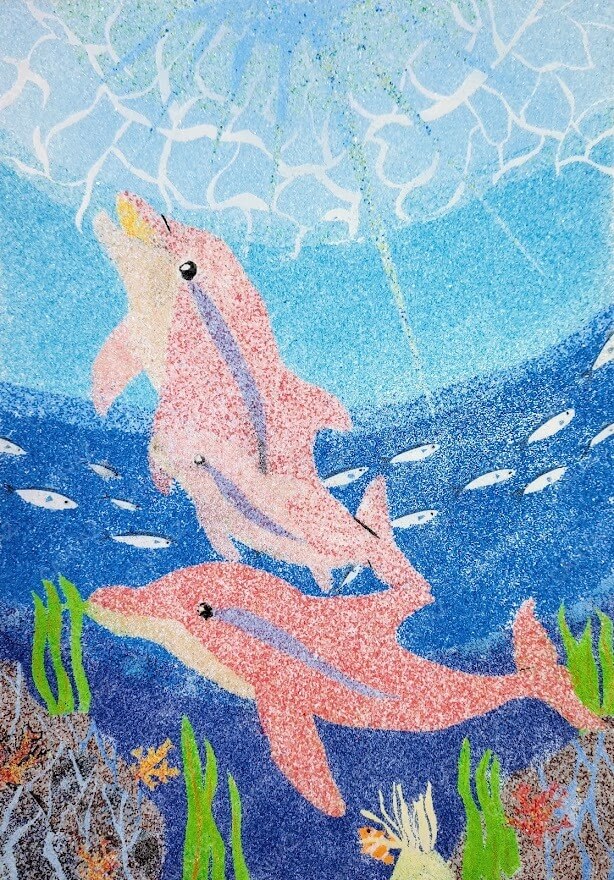 展示用絵画：pink dolphin [作者:颯姫]