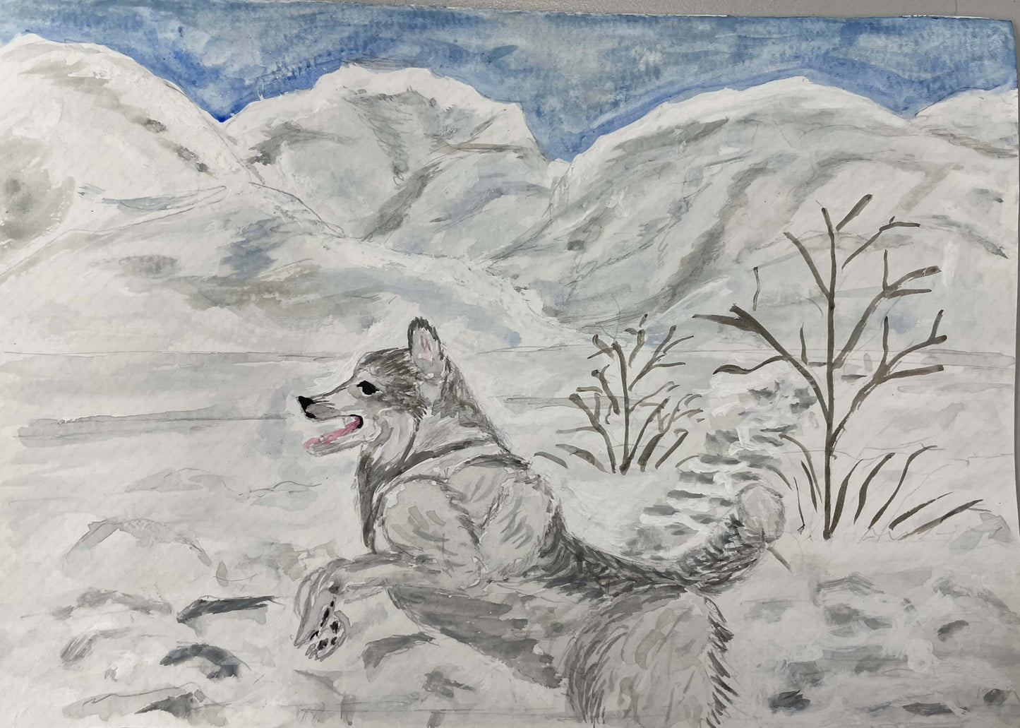 展示用絵画：雪遊び [作者:tomoko]