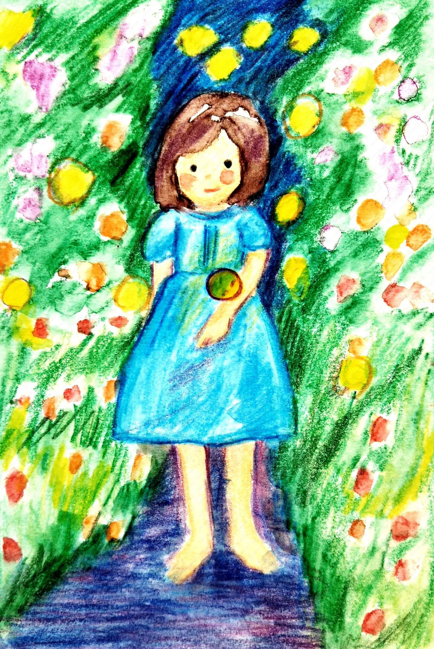 展示用絵画：蛍のほた子 [作者:日高月詩]