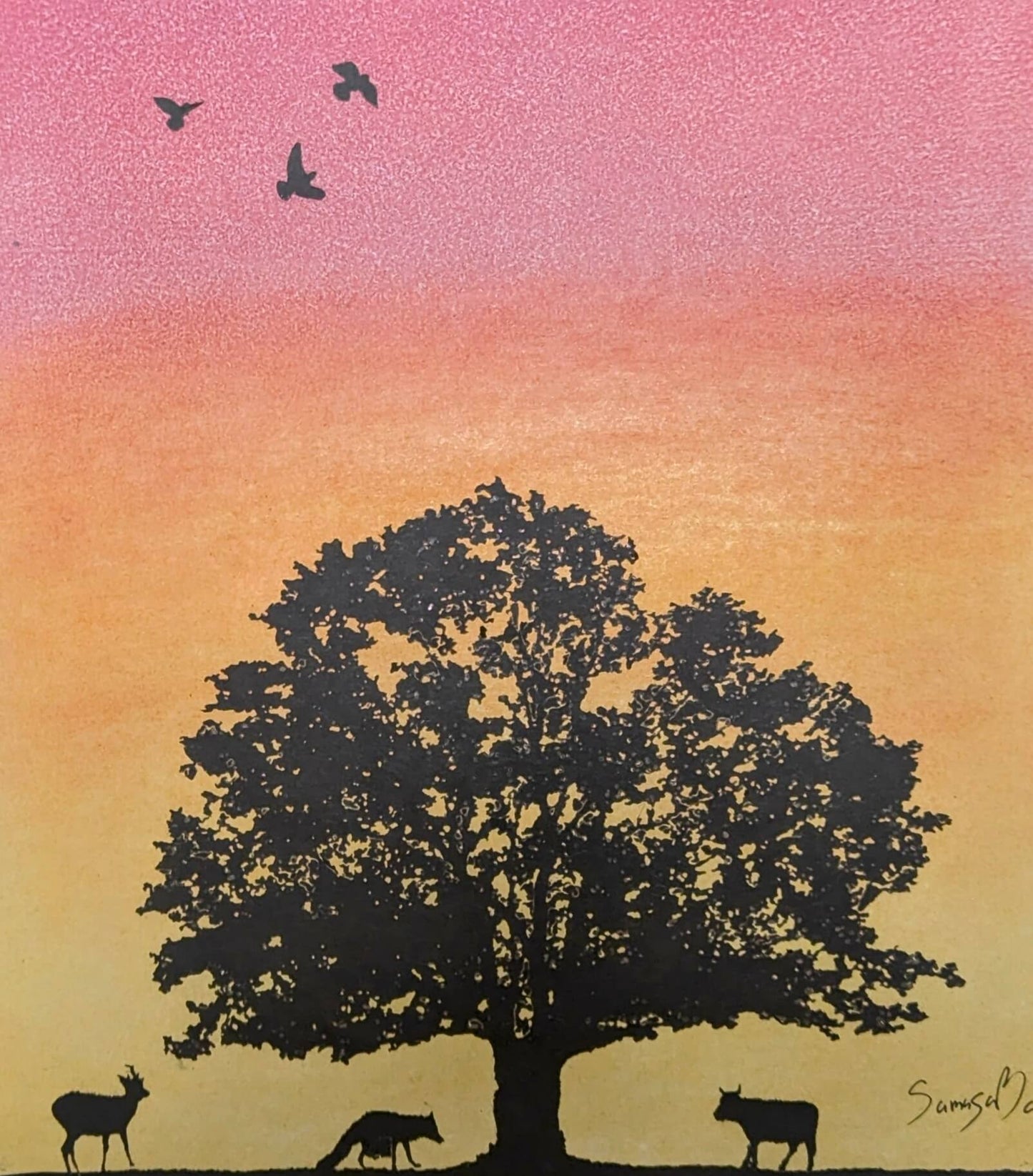 展示用絵画：夕暮れ [作者:sumusumu]