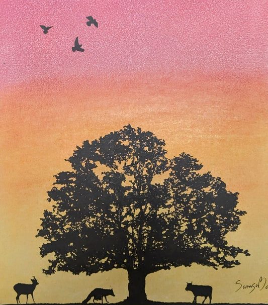 展示用絵画：夕暮れ [作者:sumusumu]