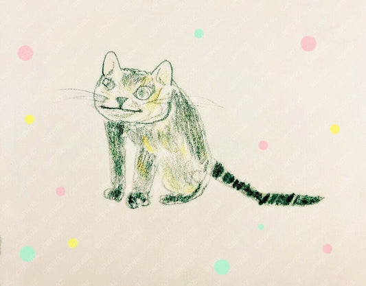 展示用絵画：わたしの大好きなももちゃん [作者:はな]