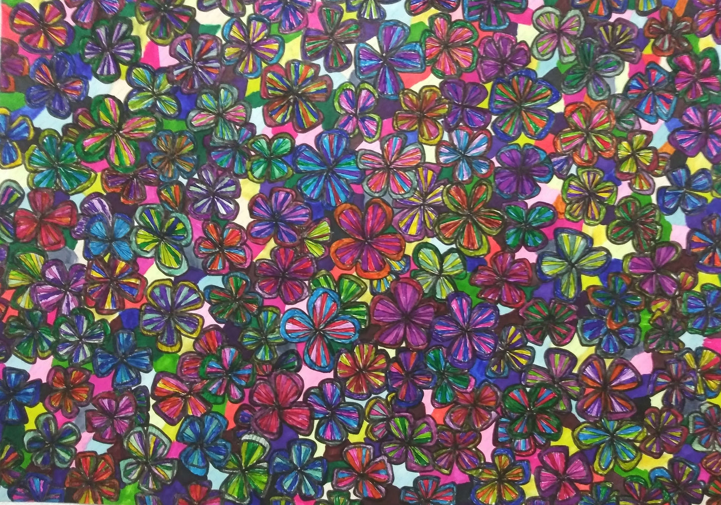 展示用絵画：フラワー [作者:さとうれなアートの世界]