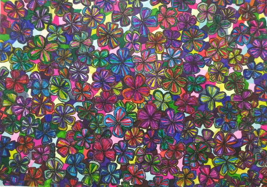 展示用絵画：フラワー [作者:さとうれなアートの世界]