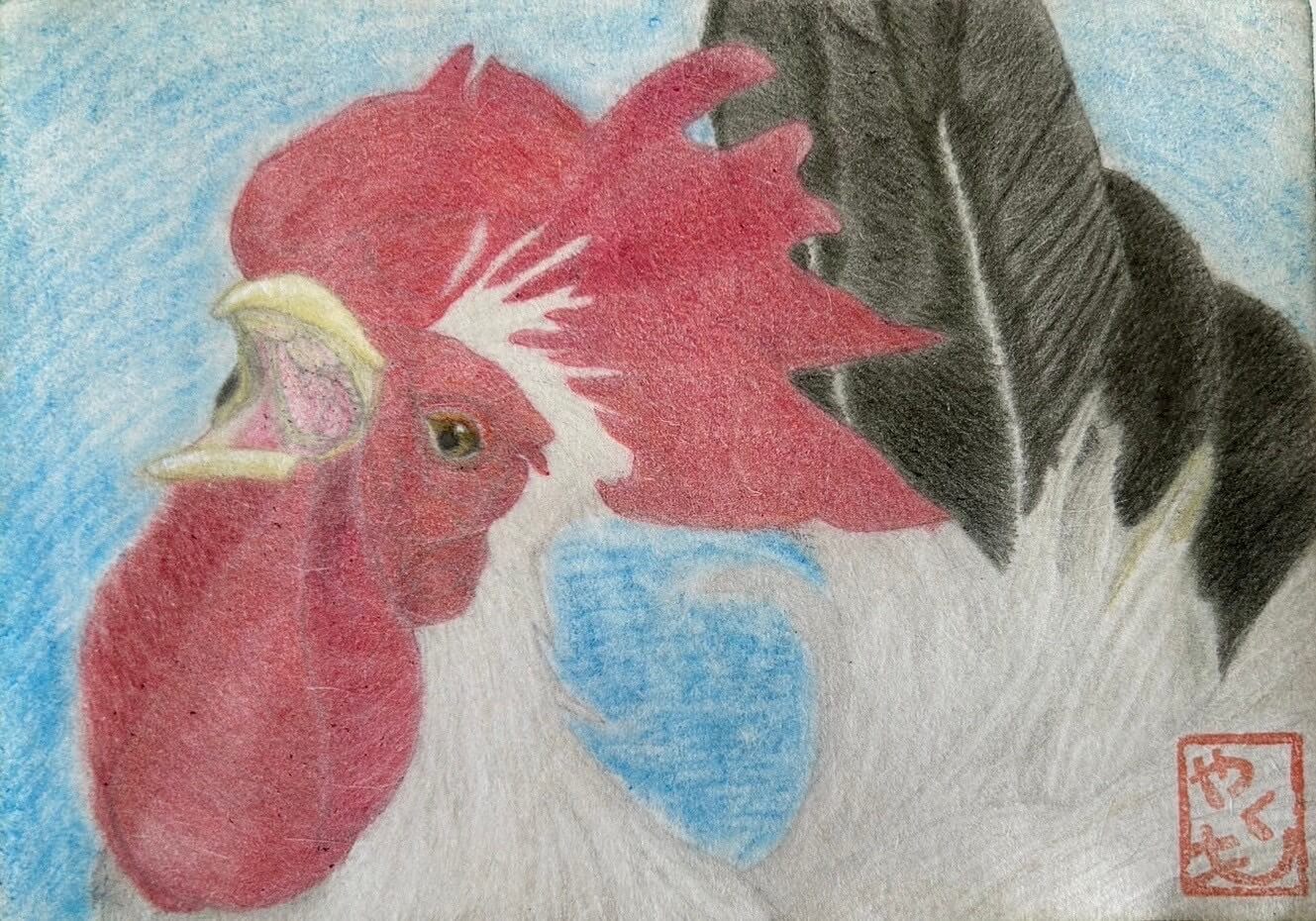 展示用絵画：にわとり [作者:やくも]