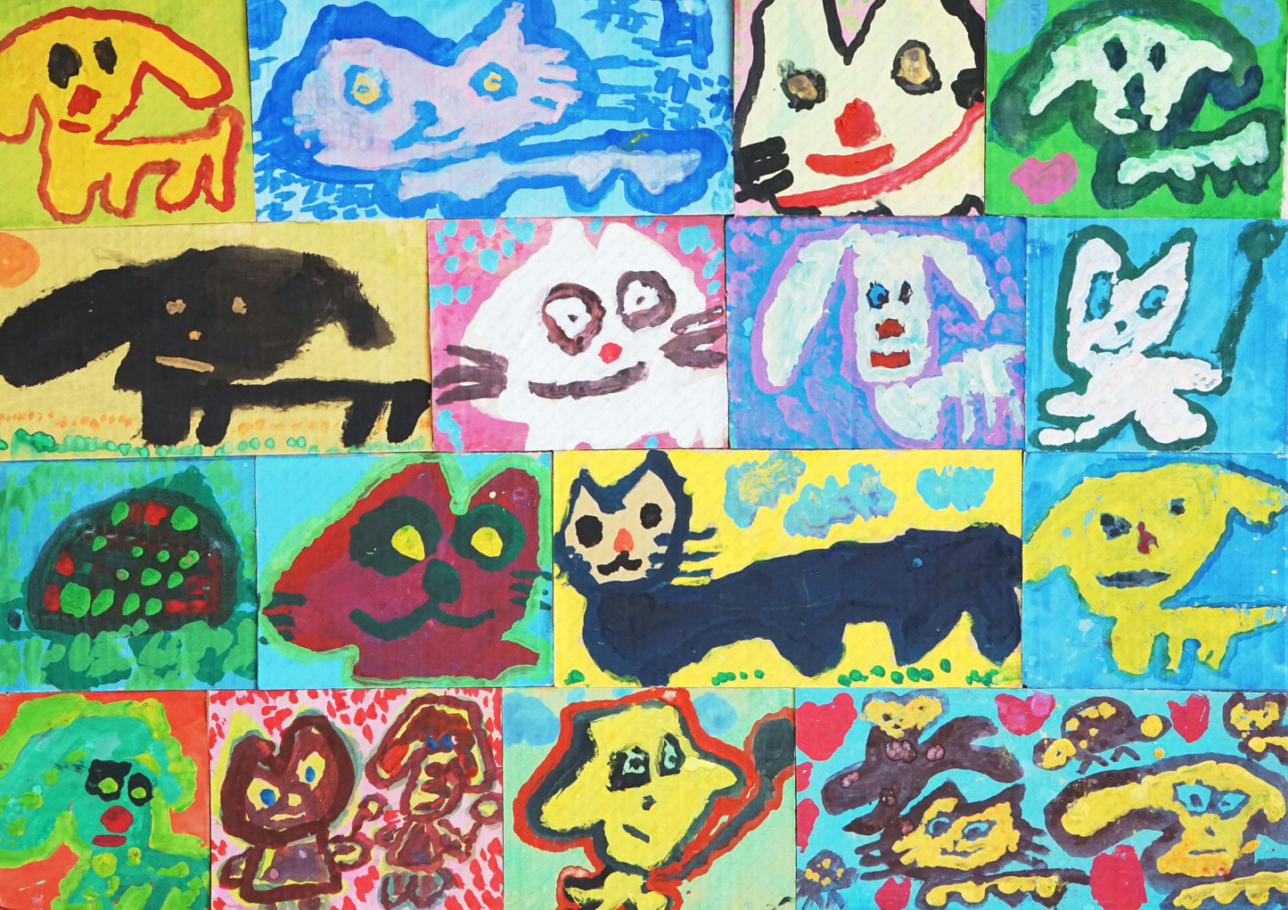 展示用絵画：大好きなどうぶつたち [作者:山﨑倫彬]