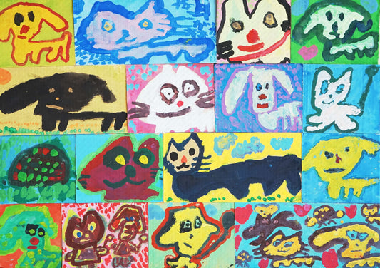 展示用絵画：大好きなどうぶつたち [作者:山﨑倫彬]