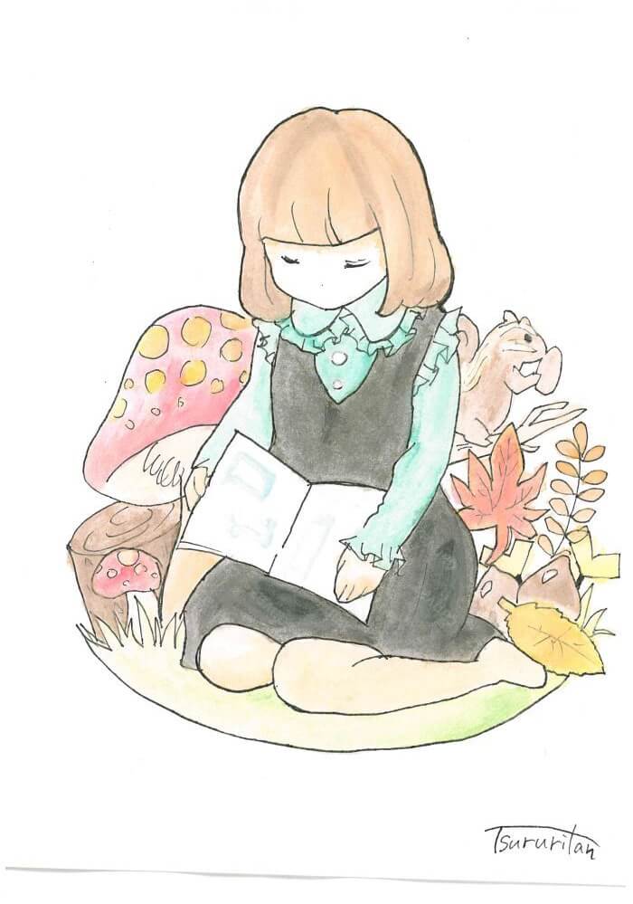 展示用絵画：秋の絵本 [作者:tsururitan]