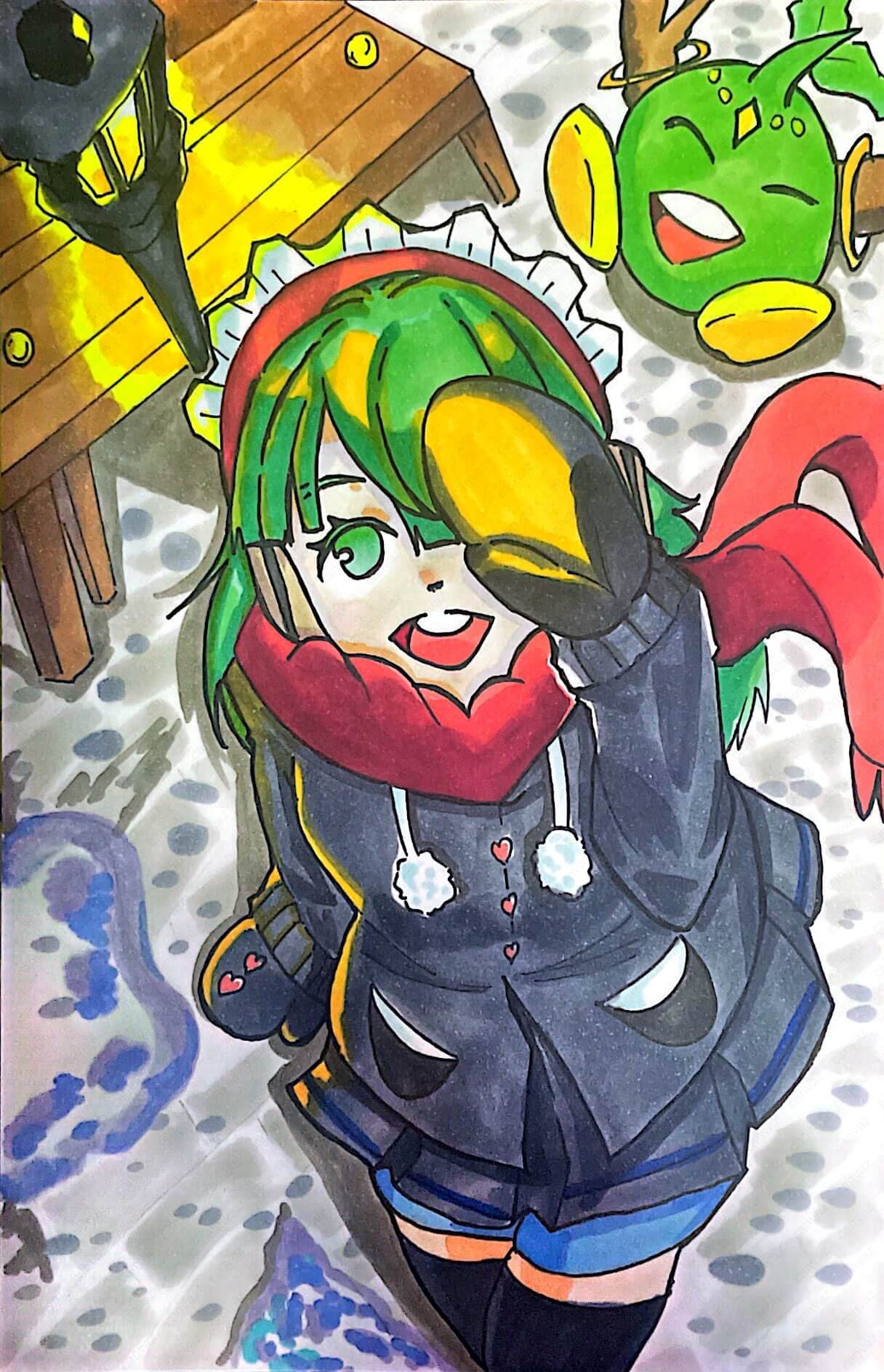 展示用絵画：冬の子 [作者:イチリュウ]