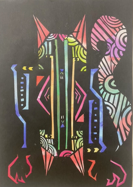 展示用絵画：どっちから見てもきつね [作者:ティナ]