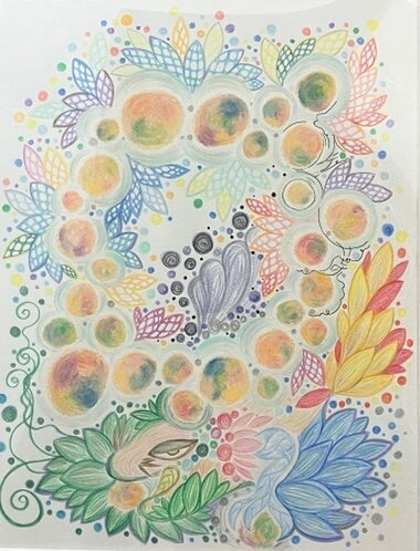 展示用絵画：龍とオパールの戯れ [作者:絵言葉]