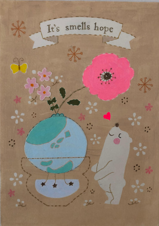 展示用絵画：幸せの青い球根 [作者:hoshiko]