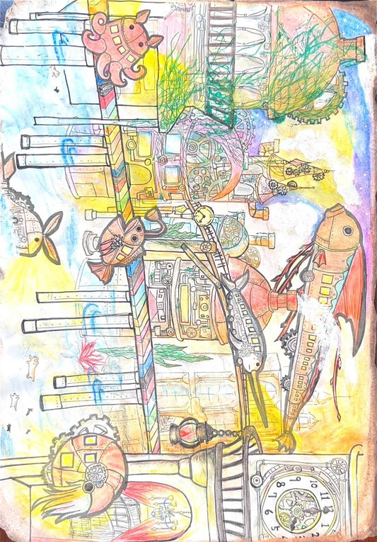 展示用絵画：スチームパンクの世界の無機物 [作者:イロリ]