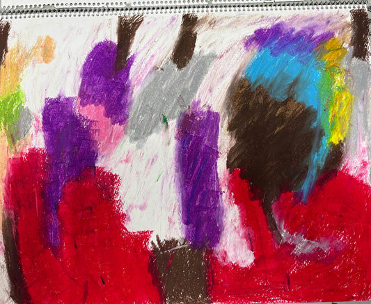 展示用絵画：色んなともだち [作者:渕名健太]