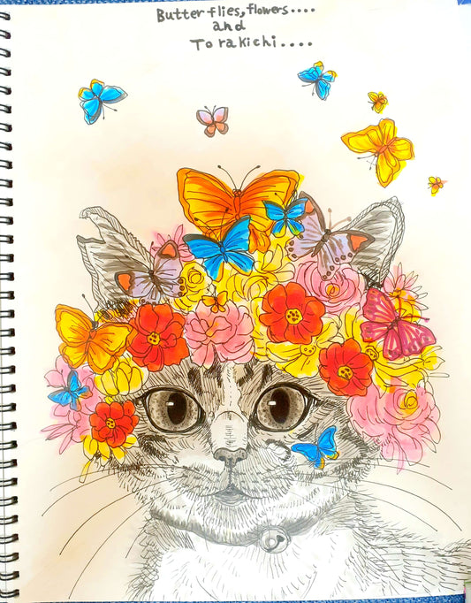 flower　cat [作者:kiriko]