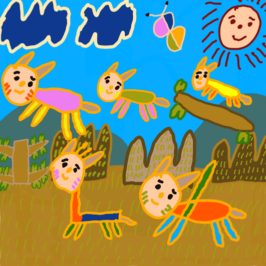 森の中で遊ぶ動物 [作者:佐々木忠明]