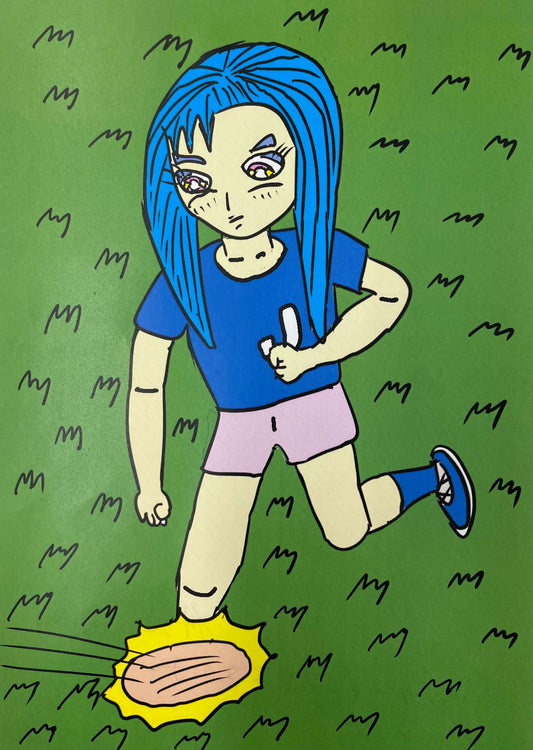 サッカーをしている女の子 [作者:nakamitu]